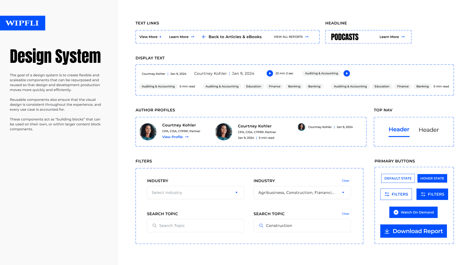 screen shots of Wipfli resource center on mobile device